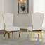 Ensemble de table de salle à manger luxueux et doré avec chaises en velours-2092906446-2092906447