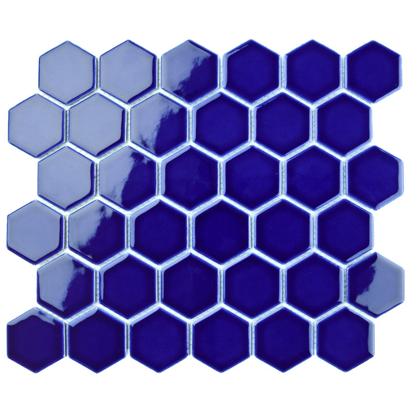 Metro Ion 2" Hex Sapphire 11-1/8" x 12-5/8" Porcelain Mosaic Tile