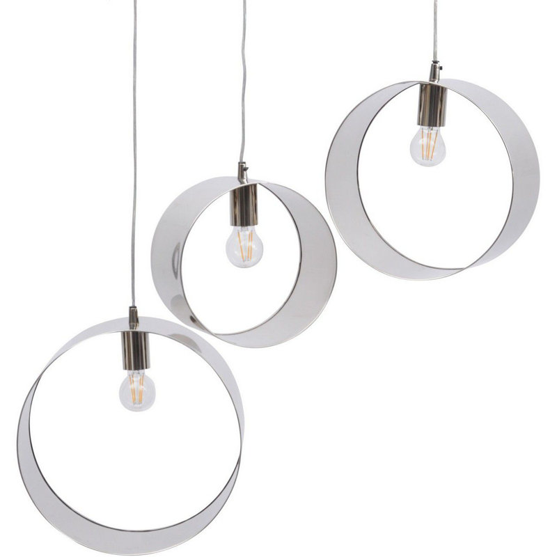 Dary 3 - Light Drum Pendant, Silver 