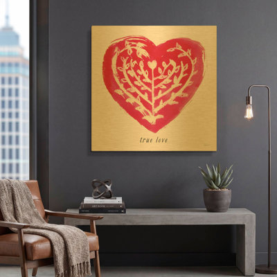 'True Love' By Sue Schlabach Gold Metal Wall Art, 36" x 36"