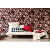 Feel Flocked Elephant Leaf Design 33' L x 21" W Wallpaper Roll