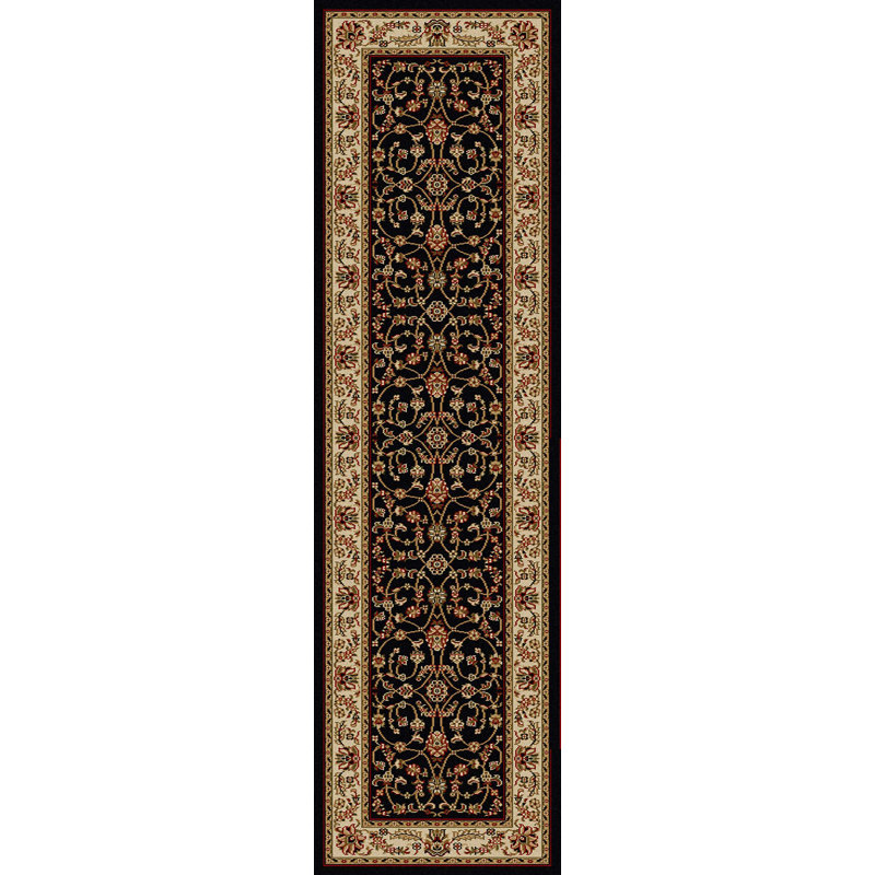 Tapis noir / rouge / taupe Weisgerber, Tapis de couloir : 2 pi 2 po x 7 pi 7 po