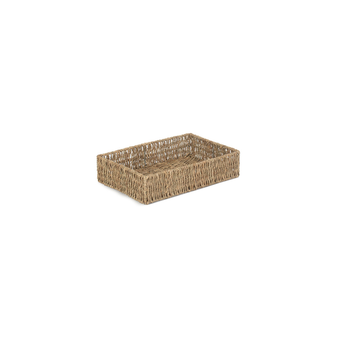 Forbestown Wicker Seagrass Storage Tray Basket