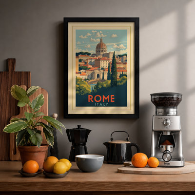 Postcard from Rome Vintage - Framed Print