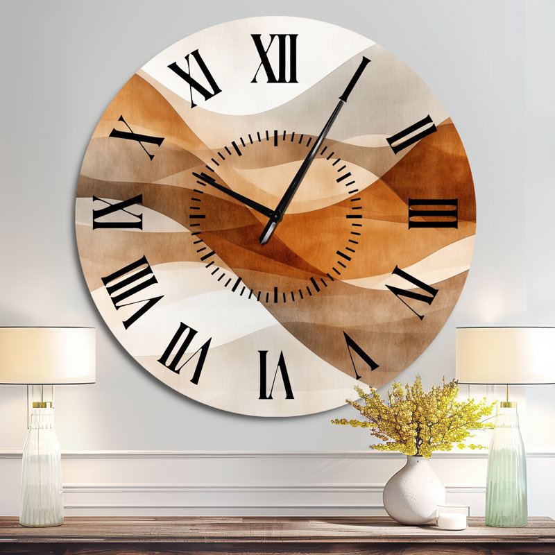 Neola I - Horloge murale minimaliste silencieuse en métal, imprimée sur métal, Surdimensionné