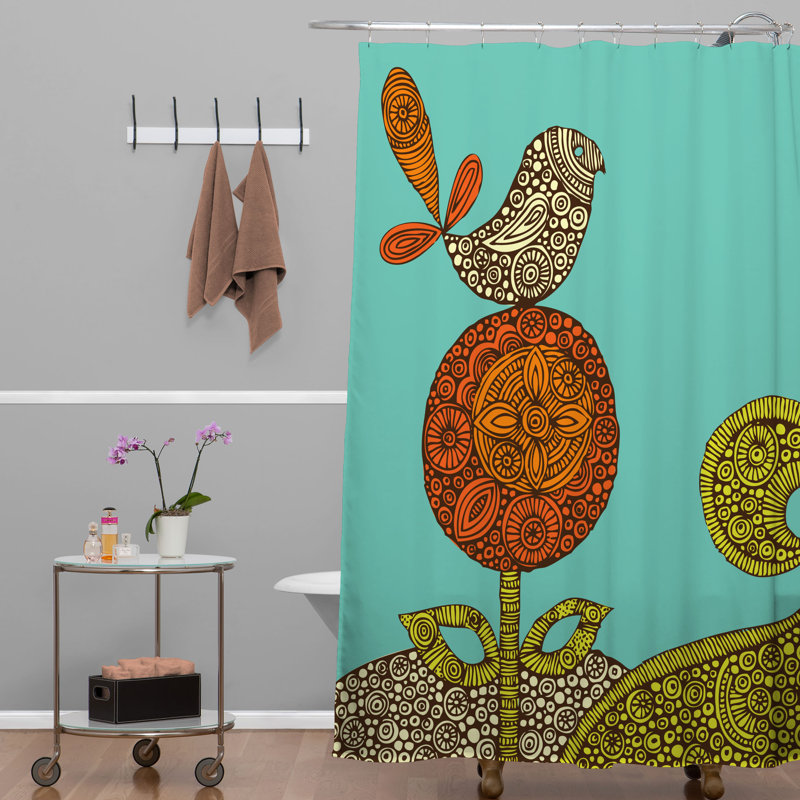 Rideau de douche simple Bird in The Flower