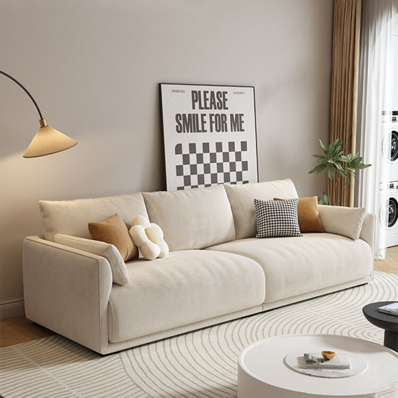 Canapé modulaire orange en cuir véritable, H 35,43 po x l 114,17 po x P 35,43 po, 4