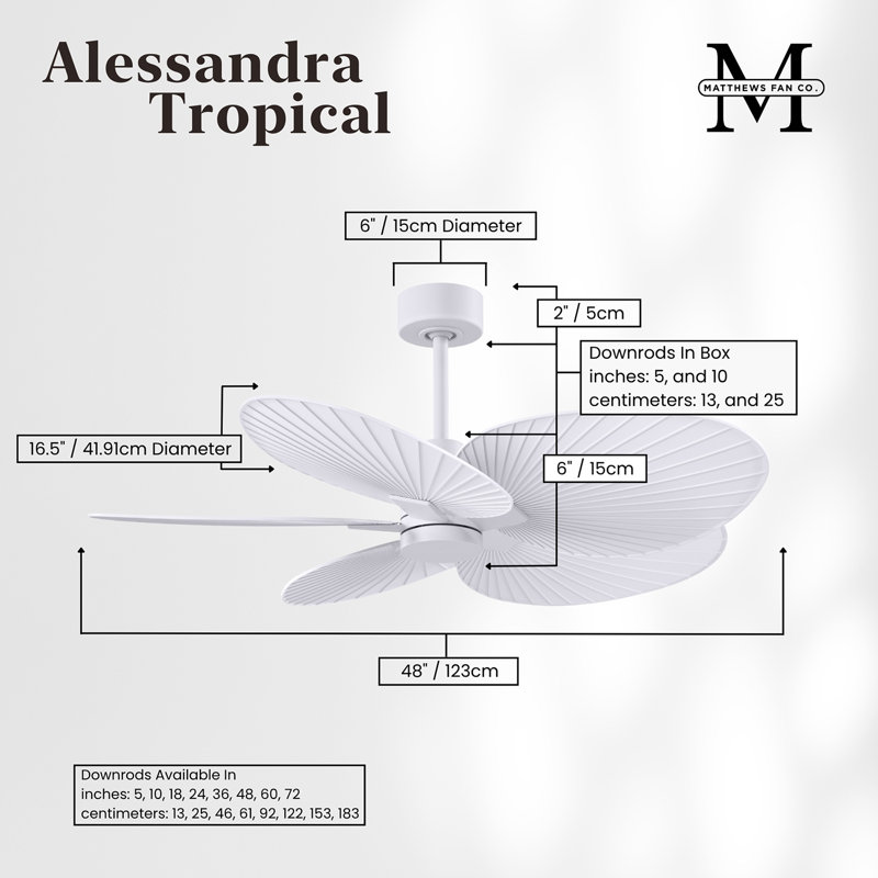 Alessandra - Five Blade Ceiling Fan, Matte White, Matte White