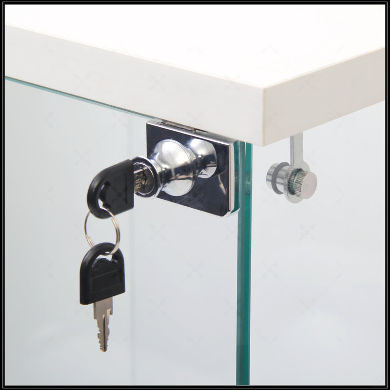 Vitrine en verre avec 3 tablettes, Blanc