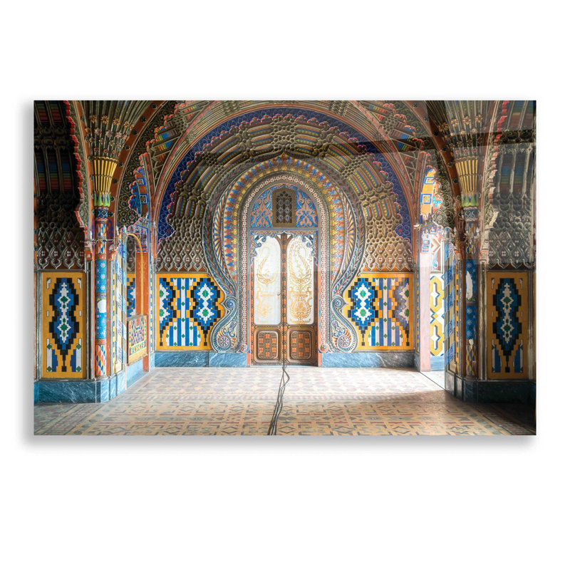 «Castle of Sammezzano II» par Roman Robroek, art mural en verre acrylique, H 12 po x l 16 po x P 0,13 po