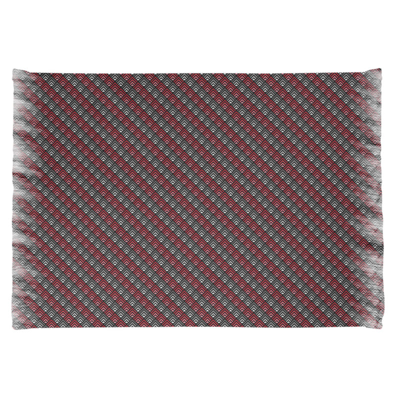 Rayures géométriques ombrée rouge/gris Tapis décoratif, non