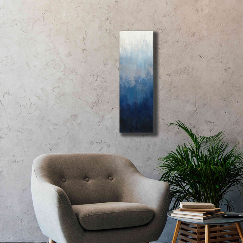 «Silver Wave II» par Silvia Vassileva, peinture sur toile tendue, H 36 po x l 12 po x P 1,5 po