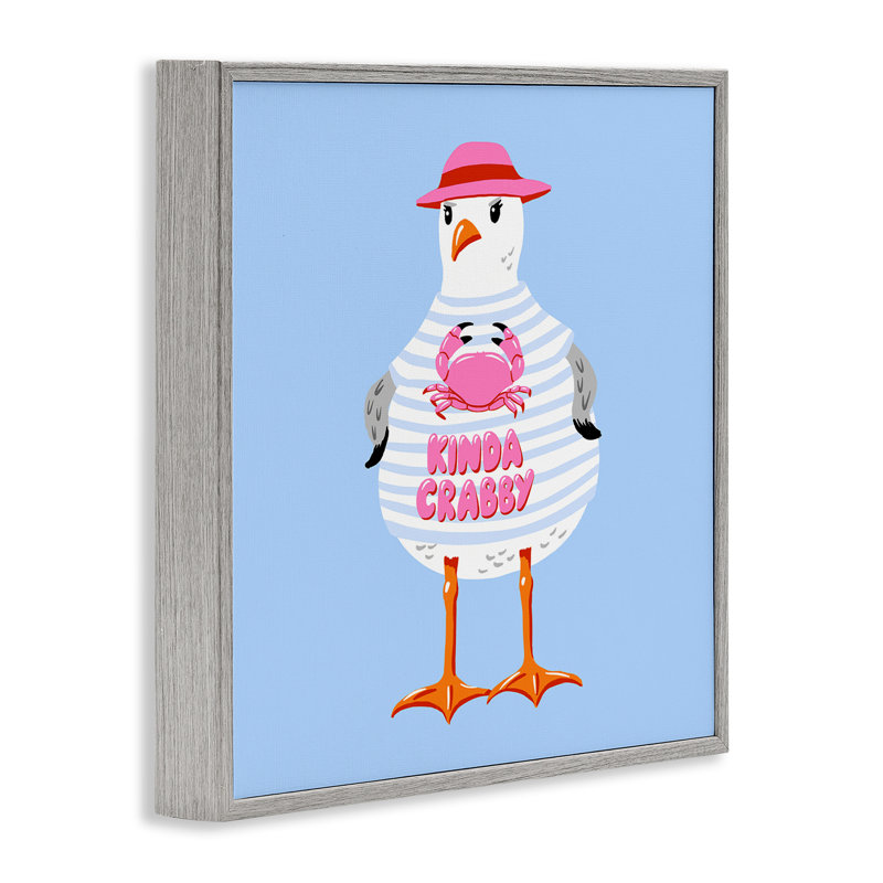 Sassy Seagull Kinda Crabby, estampe numérique, design par Bex Morley Design, H 12 po x l 12 po, Estampe numérique Farmhouse