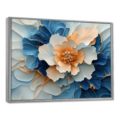 Abstrait aquarelle pivoines sur Marble River II - pivoines, reproduction d'art sur toile