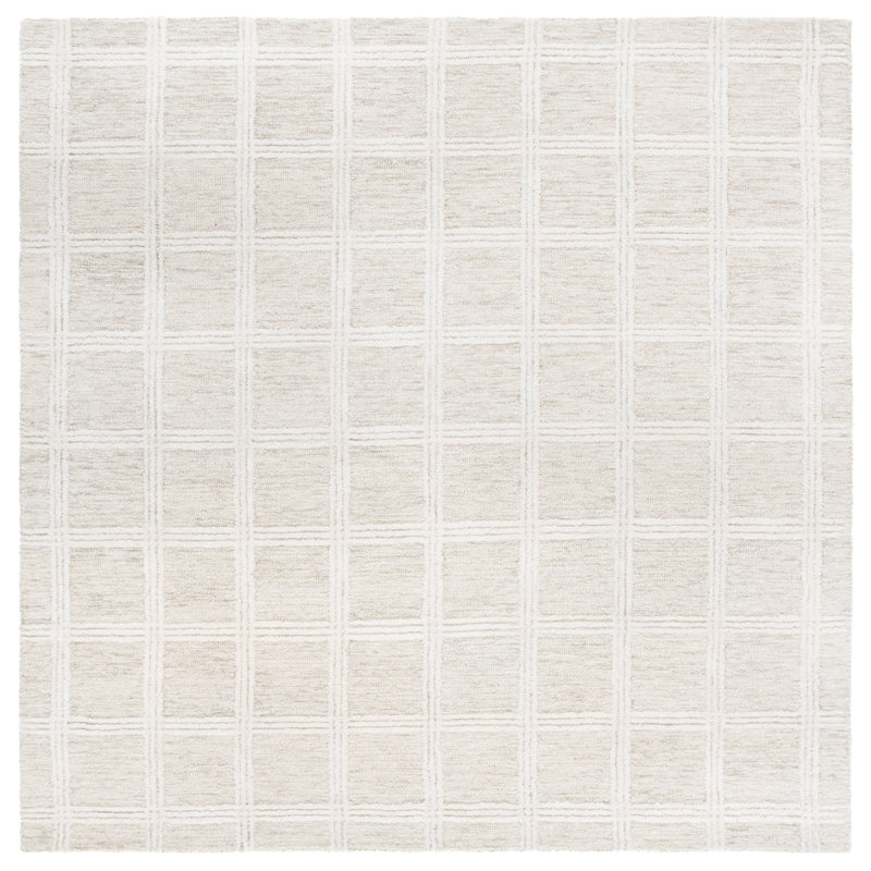 Tapis de couleur sauge / ivoire Jolett 103, Carré 6 pi
