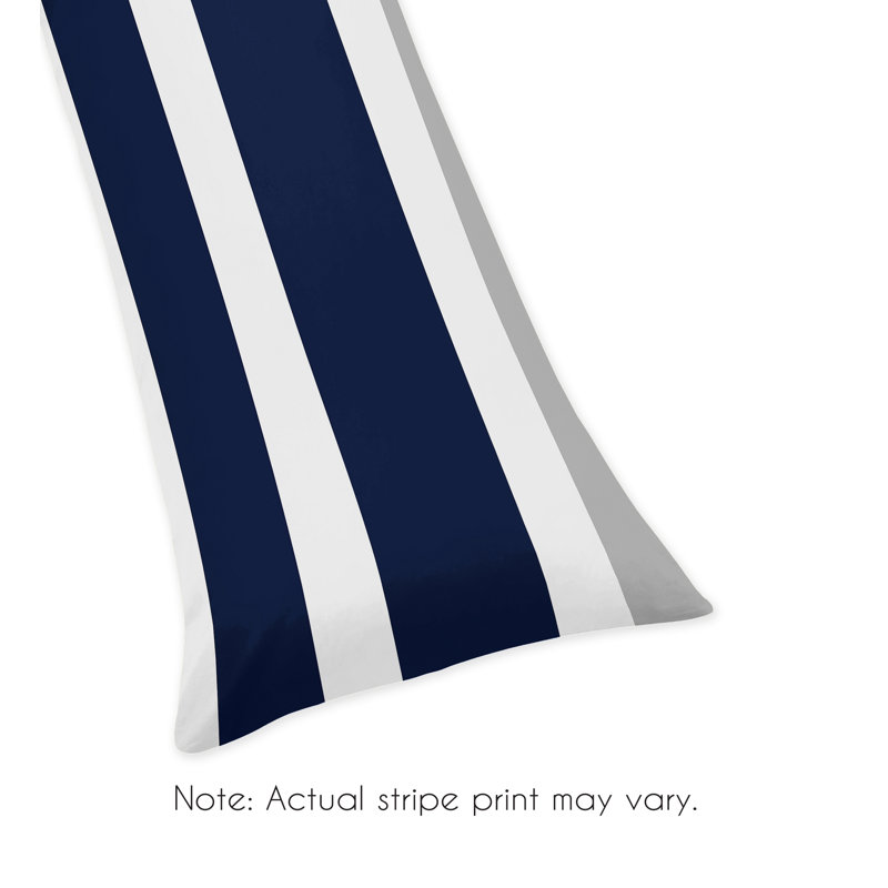 Stripe Microfiber Pillowcase, Gray/Navy Blue