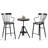 Makarama 2 - Person Walnut Solid Wood Top Three Leg Dining Set