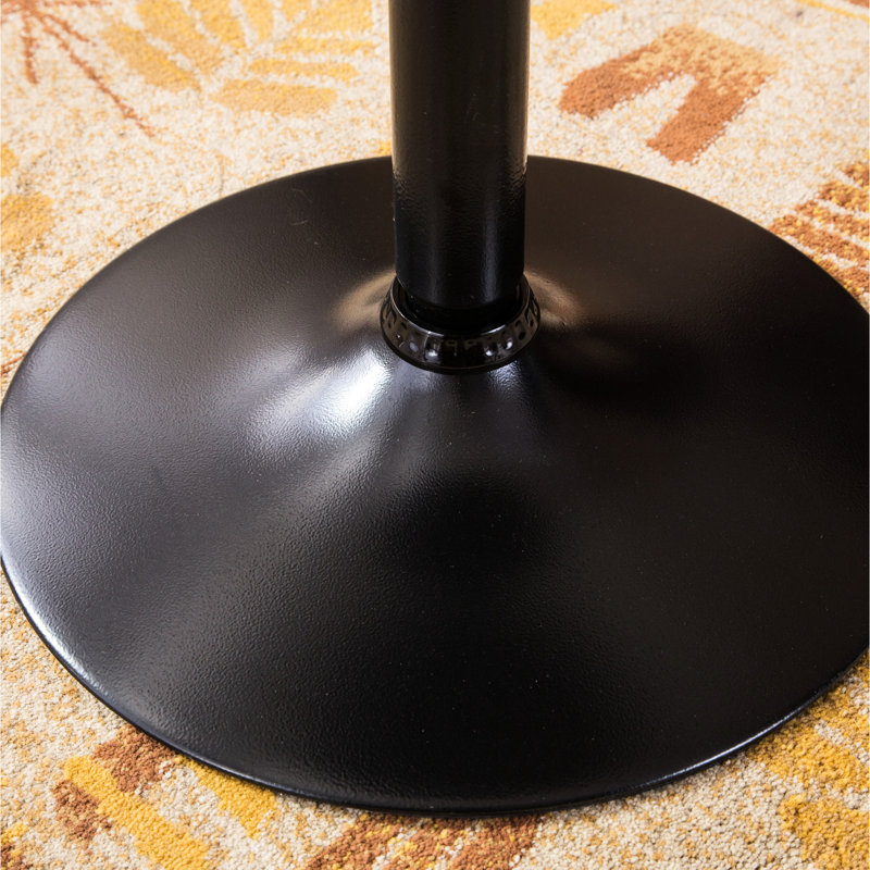 Chic Black Metal Bar Table For Home, 24" Round Top, Adjustable Legs, 40" Height Home Use, , H