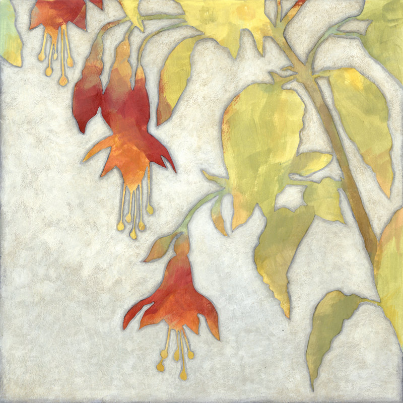Fuchsia Blooms II by Megan Meagher - Wrapped Canvas Painting, 122cm H x 122cm W x 3.8cm D