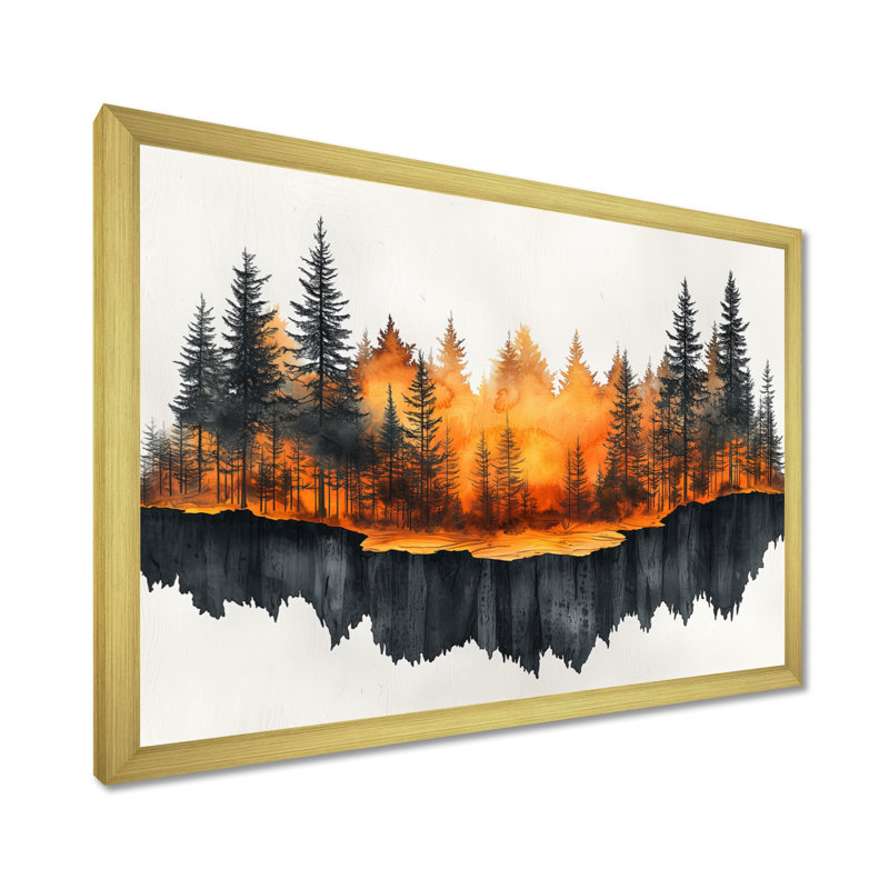 Glenice - Landscapes Canvas Art Print, H 16 po x l 32 po, Cadre doré