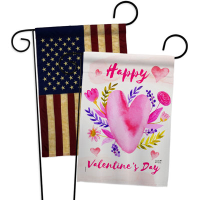 Double Sided 18.5'' H x 13'' W Polyester Valentine's Day Garden Flag