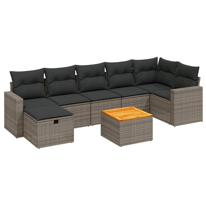 Ensemble de canapé de jardin Vidaxl gris