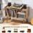 Record Player Stand with 4 Cabinet Holds Up to 220 Albums, Large Turntable Stand with Beech Wood Legs, Mid-Century Record Player Table (Oak)-978376738-978376926