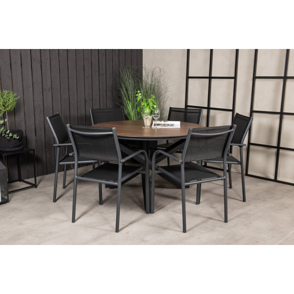 Dakota Fields Drishya Round 6 - Person 140cm Long Dining Set | Wayfair ...