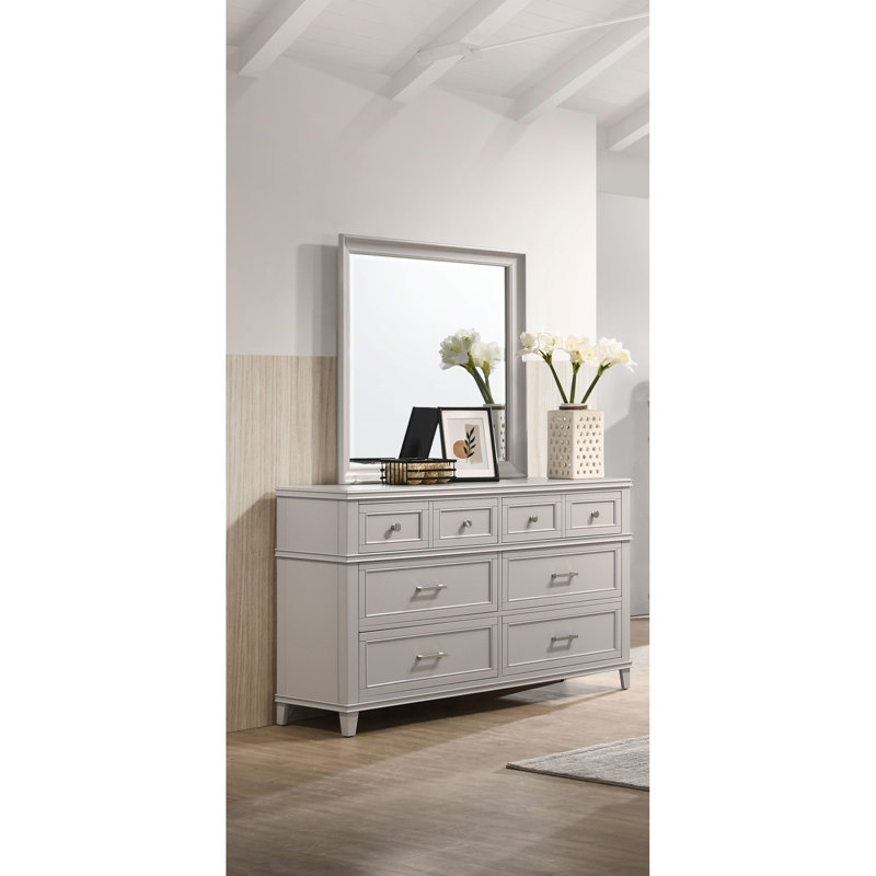 Gray Square Mirror Transitional Design