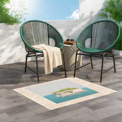 Ensemble de chaises de patio, de rotin pe et de sarcelle moderne pour la terrasse