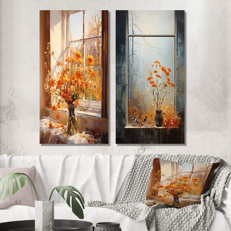 Meadow Windows View I - ensemble d'art mural en métal pour fenêtre, H 28 po x l 24 po
