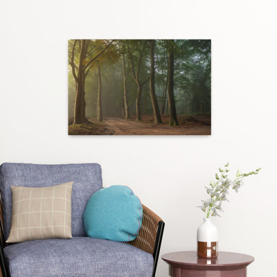 «Foggy Forrest», art contemporain abstrait forêt d'automne