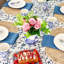 Nappe ronde - lierre bleu et vert floral-631050668