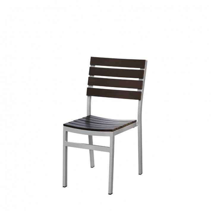 Chaise de patio empilable Vienna, Espresso