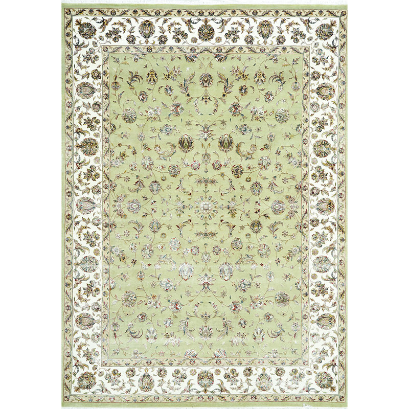 Intricately Oriental Area Rug in Light Blue, Rectangle 6' x 9'