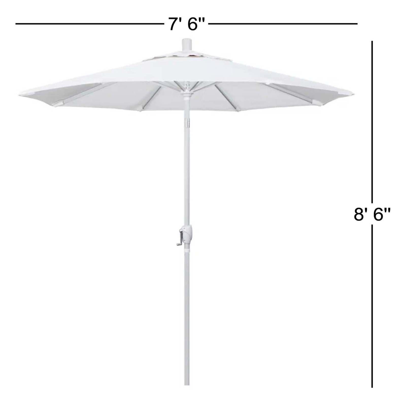 Wallach 7.5' Umbrella, White - Olefin