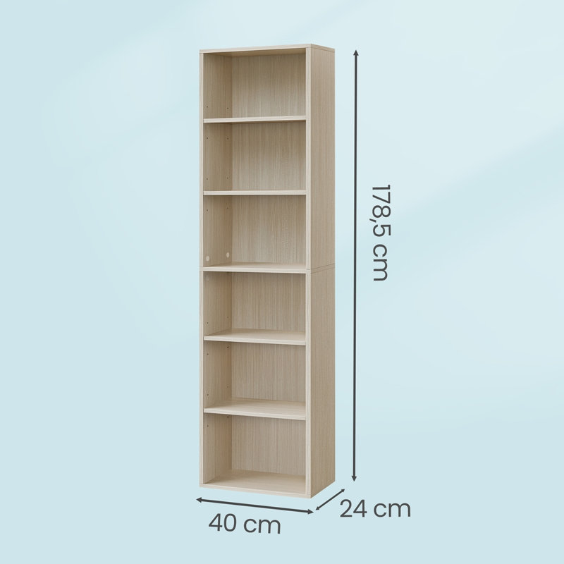 178.5cm H x 40cm W Bookcase, Beige
