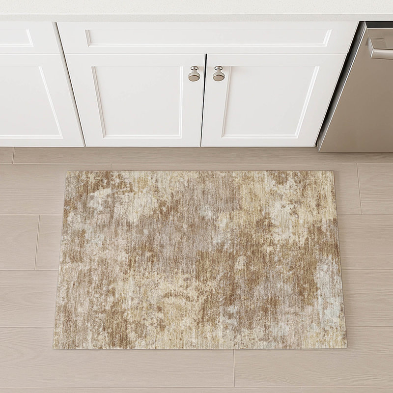 Machine Washable Indoor/Outdoor Earleville ACN2364 Abstract Rug, Rectangle 1'8" x 2'6"