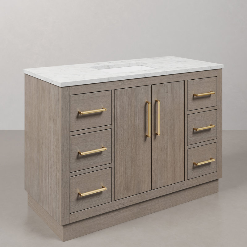 Hugo 48'' W Single Vanity, Satin Gold