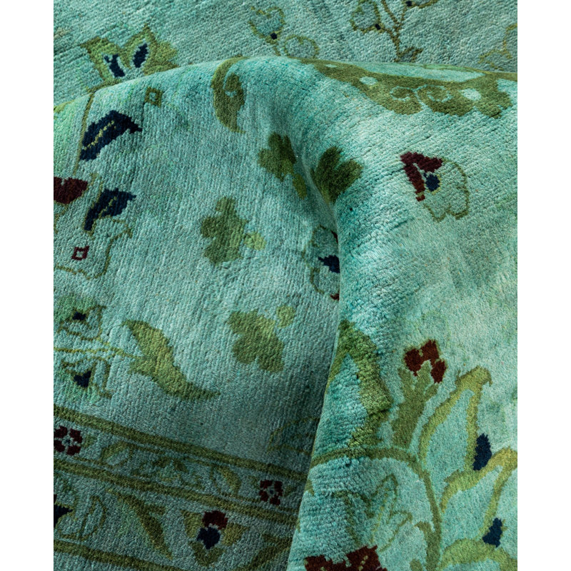 Overdyed One-of-a-Kind 9' 2" X 12' 1" Hand Knotted Area Rug