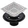 5.91'' Square Grid Shower Drain With Flange