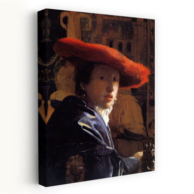 «Girl with a Red Hat Classic Contemporary», reproduction d'art mural