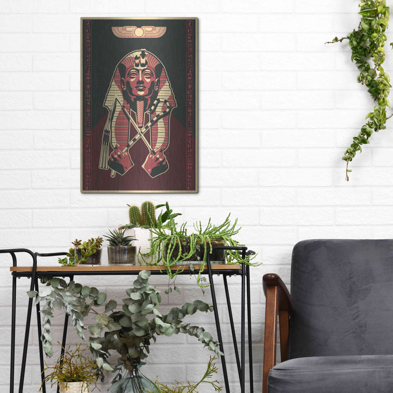 Art mural en métal «Pharoah» Luxe, H 16 po x l 12 po x P 0,13 po