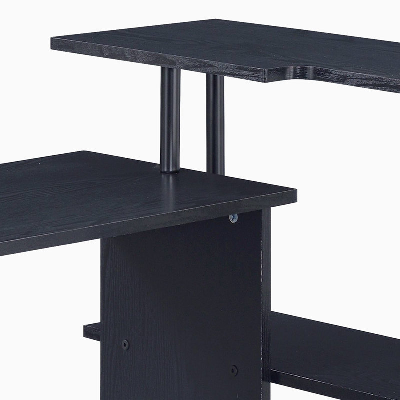 Bureau avec bibliothèque, Noir, noir, noir, noir