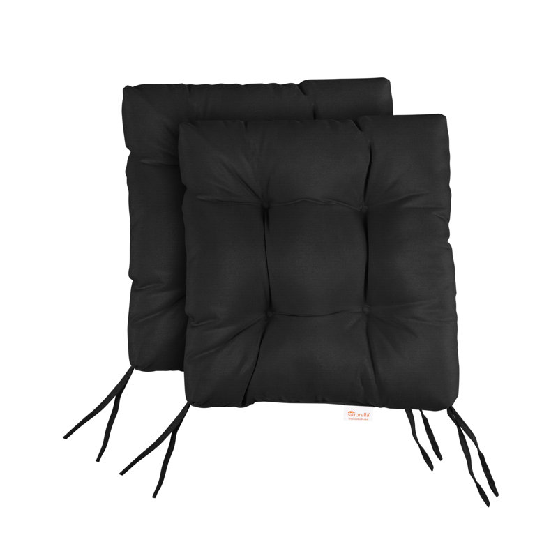 Outdoor 3'' Seat Cushion, 16" W x 16" D, Canvas Black Sunbrella® Canvas