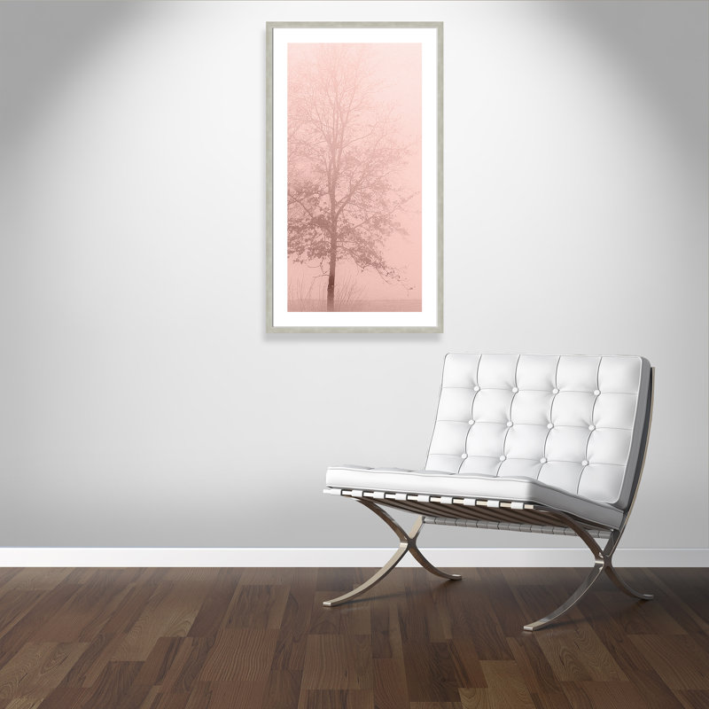 «Pinkest Dawn I», reproduction encadrée, Argent chaleureux, H 26 po x l 46 po x P 1,13 po