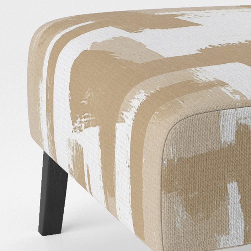 Crossing Paths II - Fauteuil de chambre rembourré moderne, Brun / Blanc