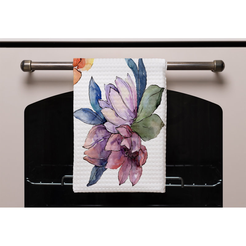 Cotton Floral Waffle Kitchen Towel