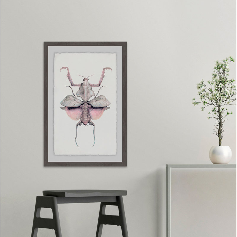 Prehistoric Pink Bug - Single Picture Frame Painting, 91cm H x 61cm W 