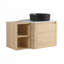 Meuble-lavabo mural 36 po avec lavabo d'art en céramique et tablettes de rangement 36 po-875506167